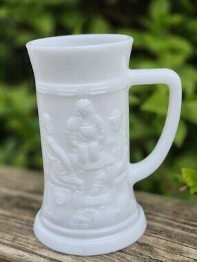 Vintage Federal Glass White Milk Glass Beer Stein